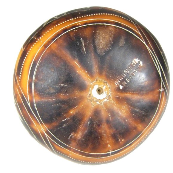 Art Gourd Vase Bowl Argentina  Carved Designs Birds House Trees Person 2.8 inch - Picture 8 of 9
